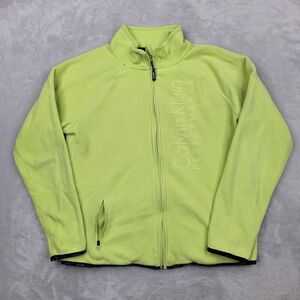 Calvin Klein Jacket Women Large Performance Coat Sweater Sweatshirt Zip Up Green
